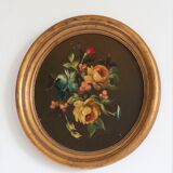Set of 3 paintings bouquet of flowers