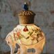 Asian Table Lamp in Brass and Porcelain, India, 1970s