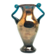 Postmodern vase, copper and turquoise glass, Huta Hortensja, Poland, 1970s