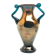 Postmodern vase, copper and turquoise glass, Huta Hortensja, Poland, 1970s