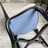 Set of 4 black lacquer chairs
