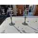 Pair of silver-plated metal candlesticks