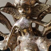 Pair of Antique 3-light candlesticks. Puttis/Cherubs. Bronze