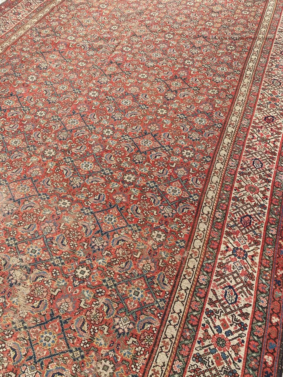Large old Kurdish Persian carpet Malayer in length 200x490 cm