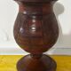 Vintage Turned and Carved Wooden Vase - Vine Decor H 28 cm