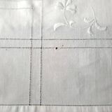 White cotton sheet with embroidery and openwork 2.25 x 3.05 m