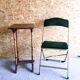 Lot of 4 golden folding chairs green velvet