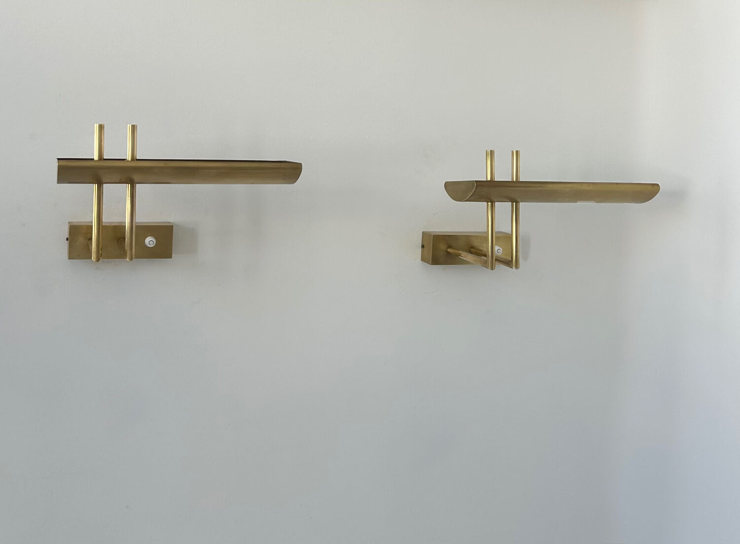 Pair of vintage wall lights, brass, France 1970
