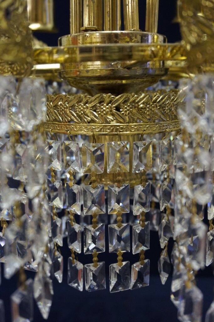 Bronze chandelier and swarovski crystal