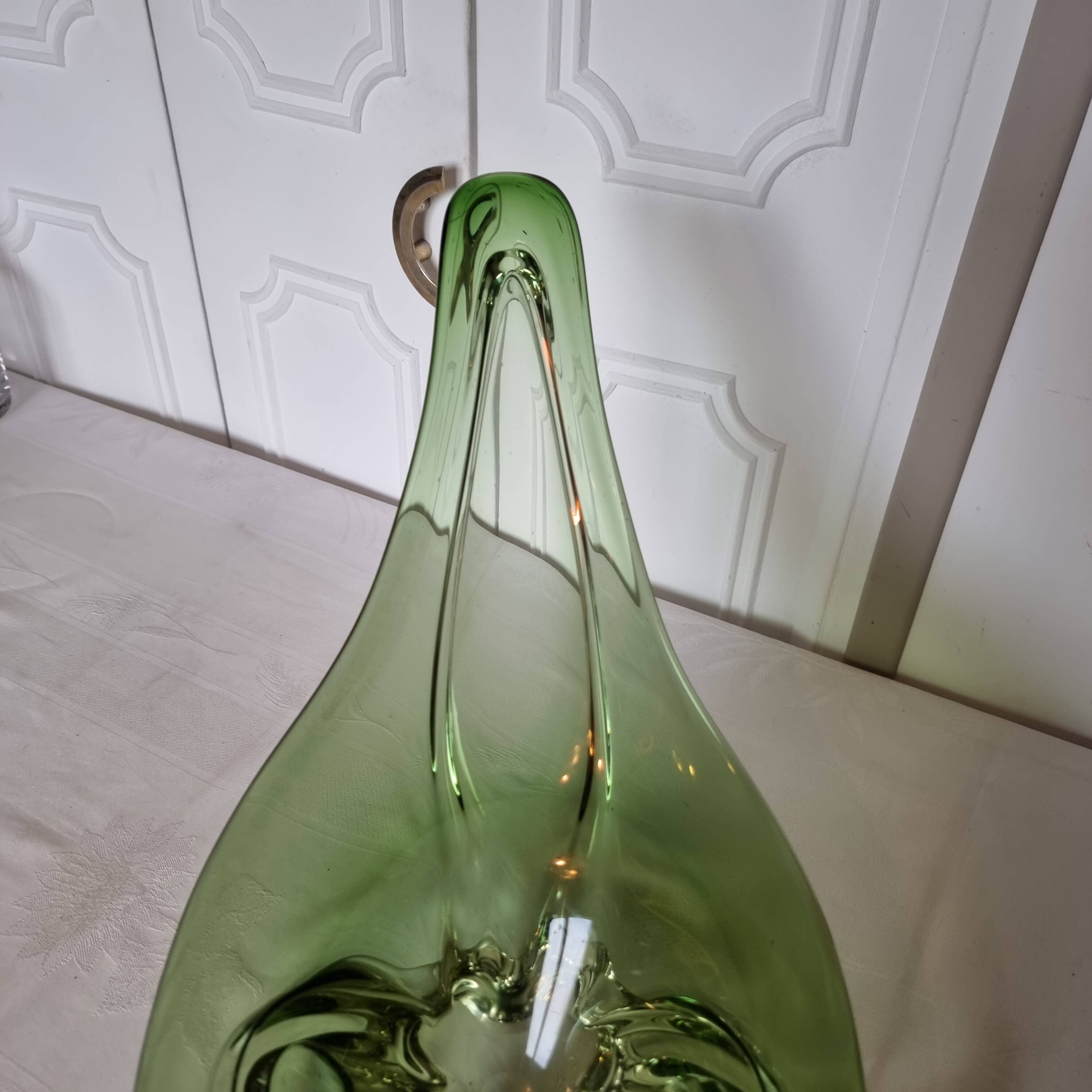 Superbe grand centre de table vintage en verre soufflé de Murano, Italie, a