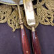 Wood and brass serving utensils