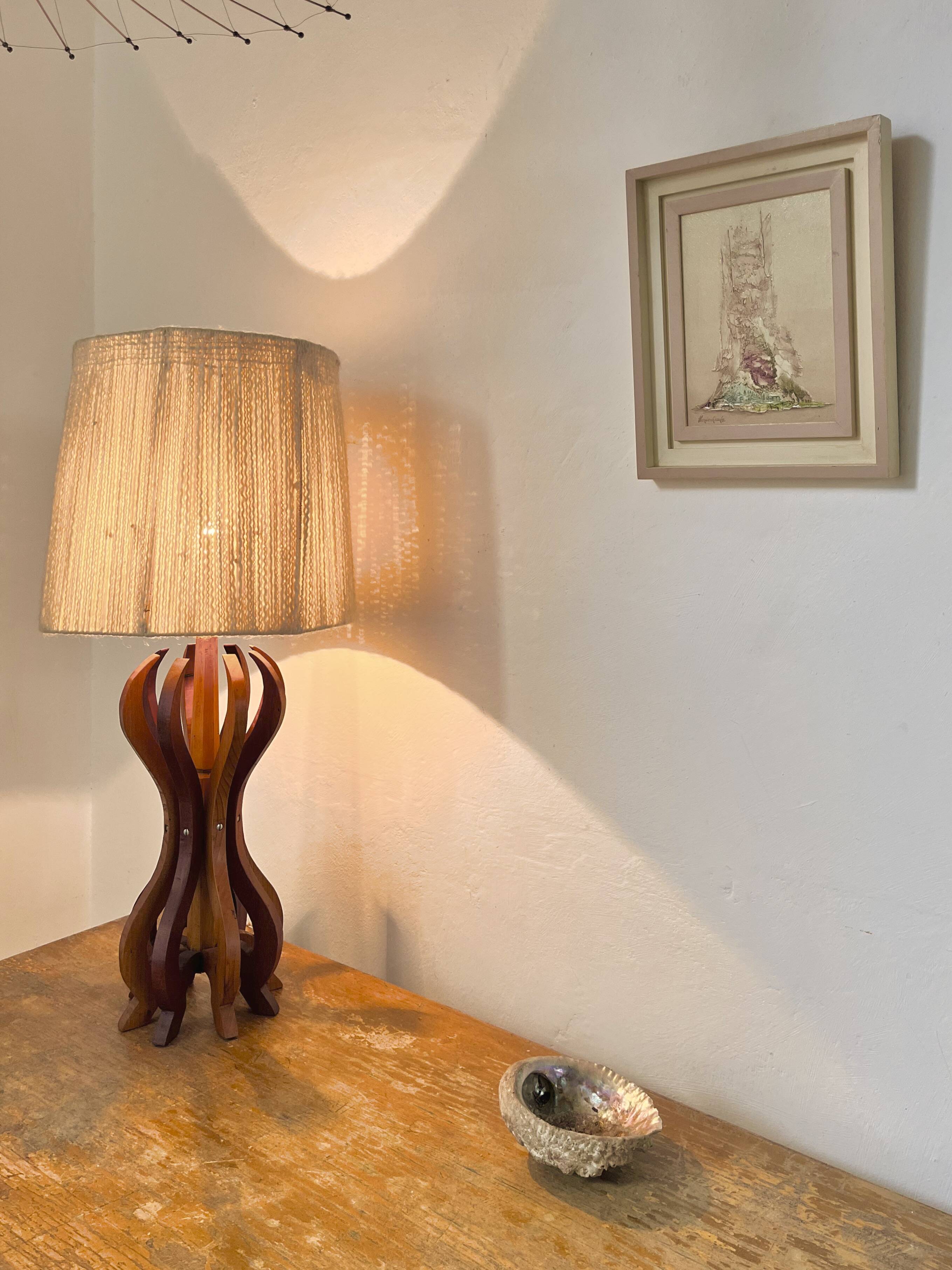 Unique wooden lamp from the 60s