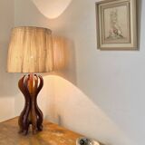 Lampe unique en bois années 60