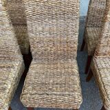 6 abaca banana rattan chairs