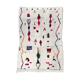 Moroccan Berber carpet Azilal unbleached with colored patterns 242x159cm