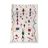 Tapis berbère marocain Azilal écru à motifs colorés 242x159cm