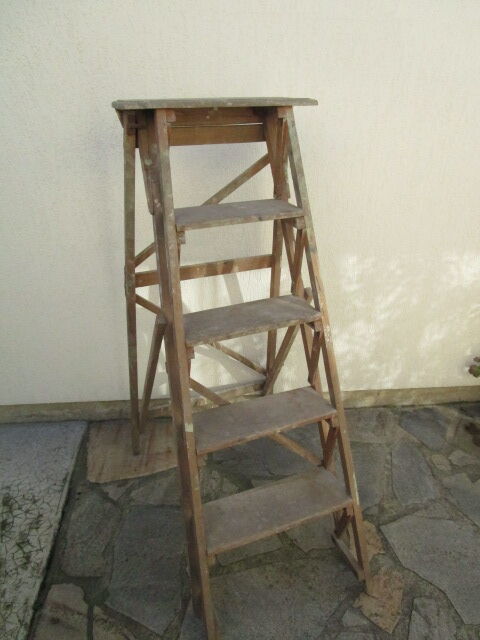Old painter's stepladder in wood
