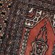 Tapis vintage fait main Bukhara de prière en laine rouge (45cm x 101cm)