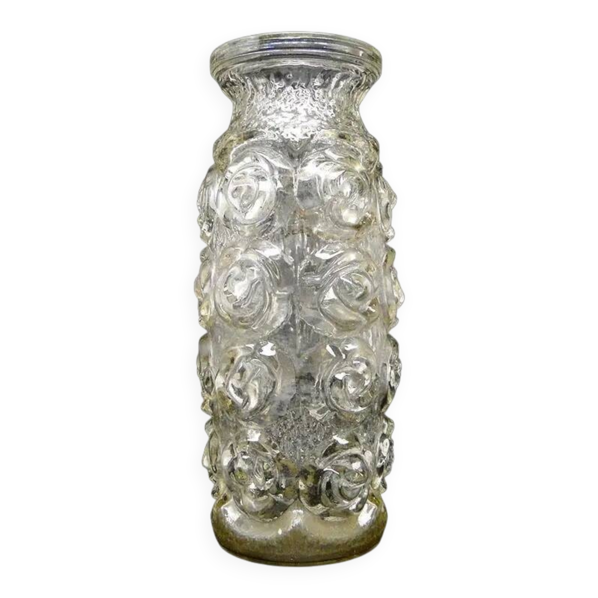 Vase Roses, verre de miel pressé, Huta Laura, Pologne, années 1970