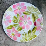 Vintage round dish Digoin Sarreguemines decor Edwina