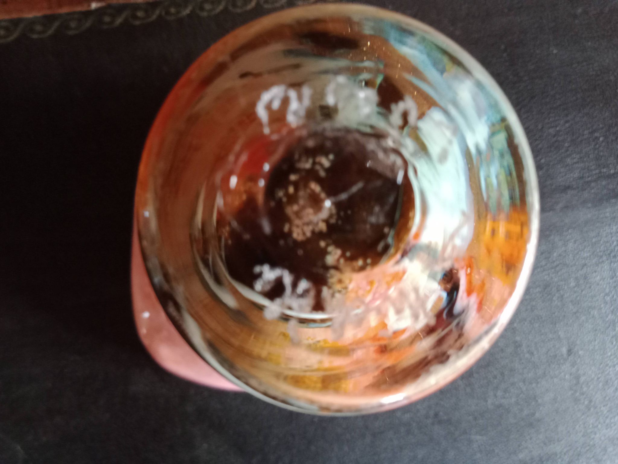 Atelier Michèle Luzoro - Pink corolla vase with inclusion of glitter and gold