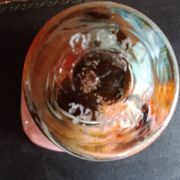 Atelier Michèle Luzoro - Pink corolla vase with inclusion of glitter and gold