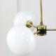 Mid-century brass and opaline glass chandelier