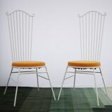2 x Gartenstuhl vintage Metall blanc