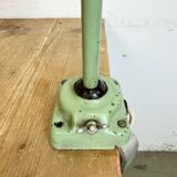 Green industrial workshop table lamp, 1960s