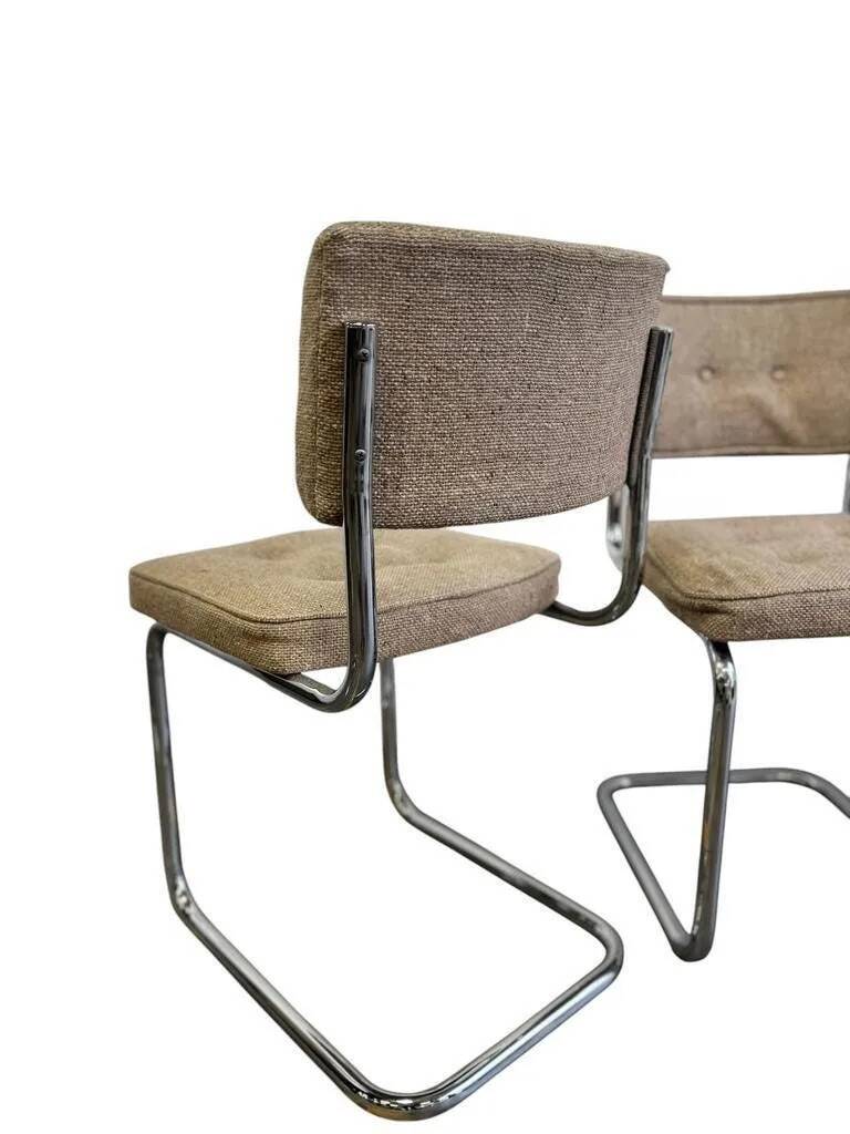 Set of 6 vintage chrome chairs in cesca style