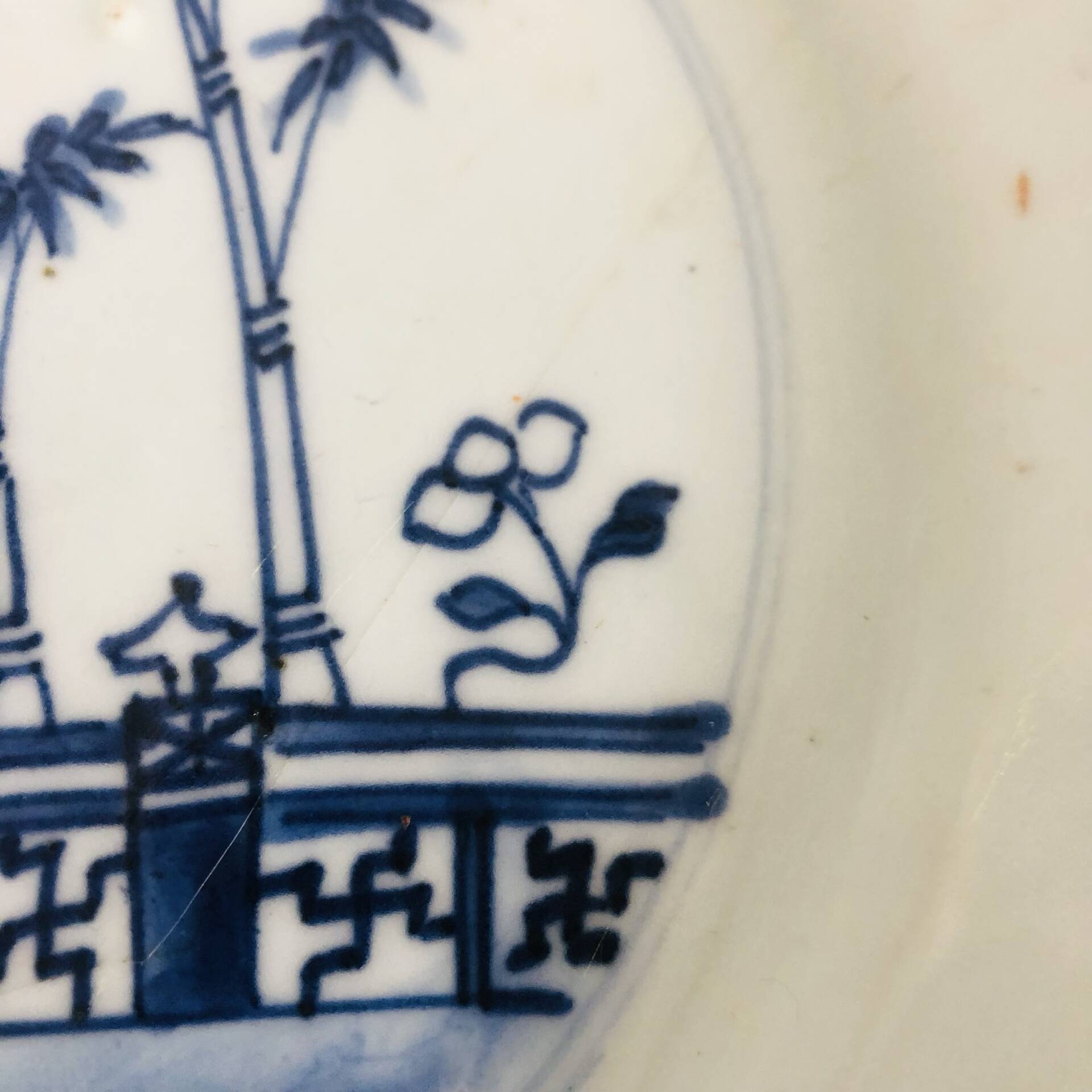 Blue and white porcelain plate from China
