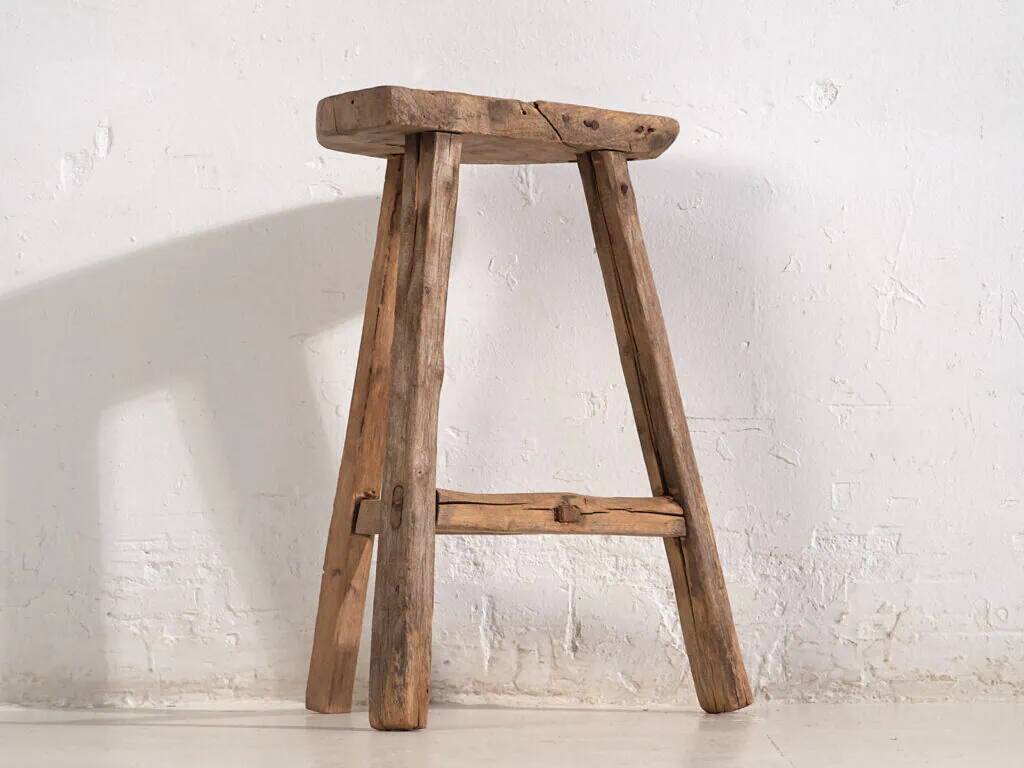 Antique Chinese stool in wood – end of the Qing dynasty (c.1900) #2