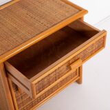 Armoire vintage en rotin et osier