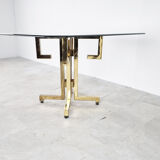 Geometrical brass dining table, 1970s