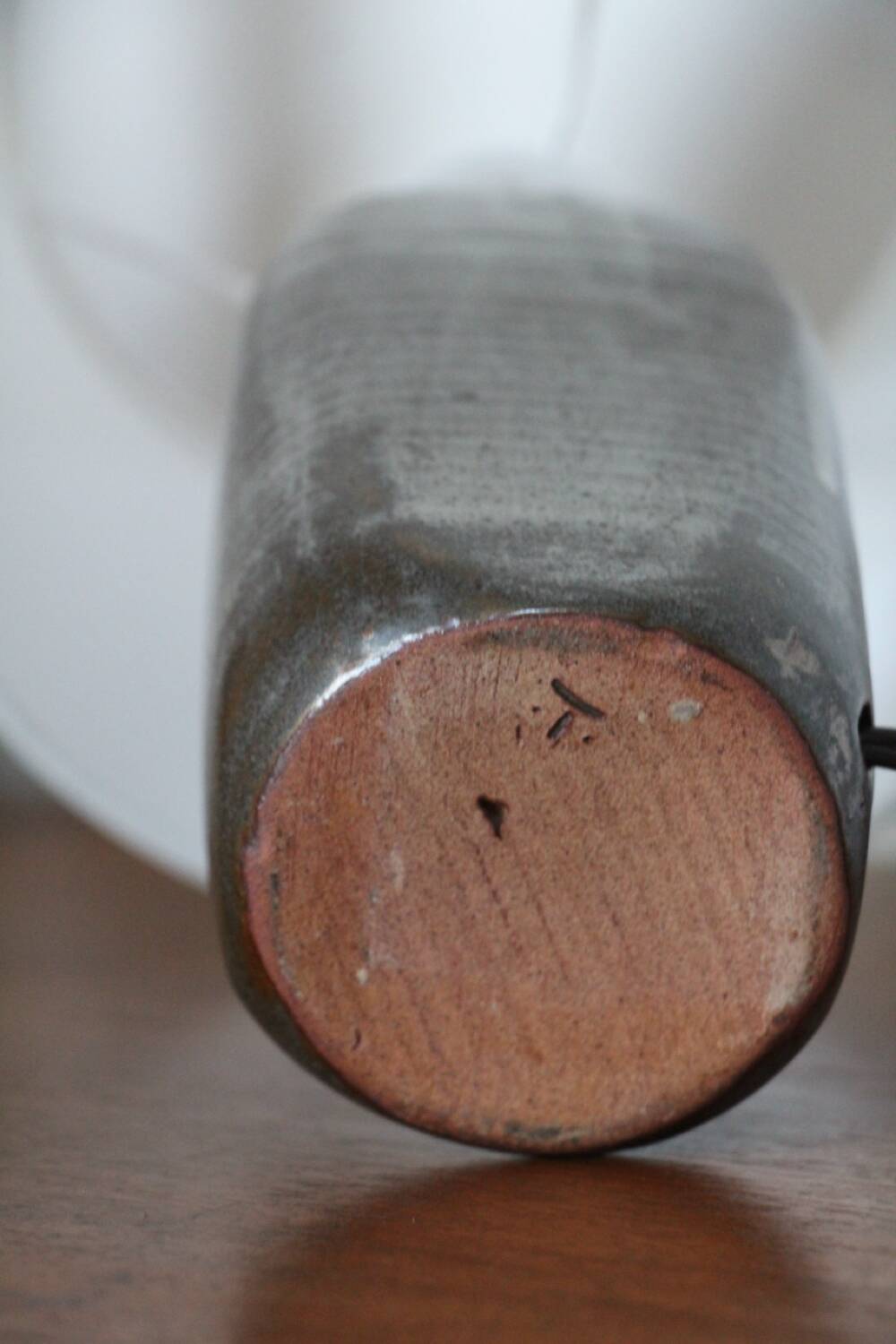 Enamelled stoneware ceramic lamp France 1970