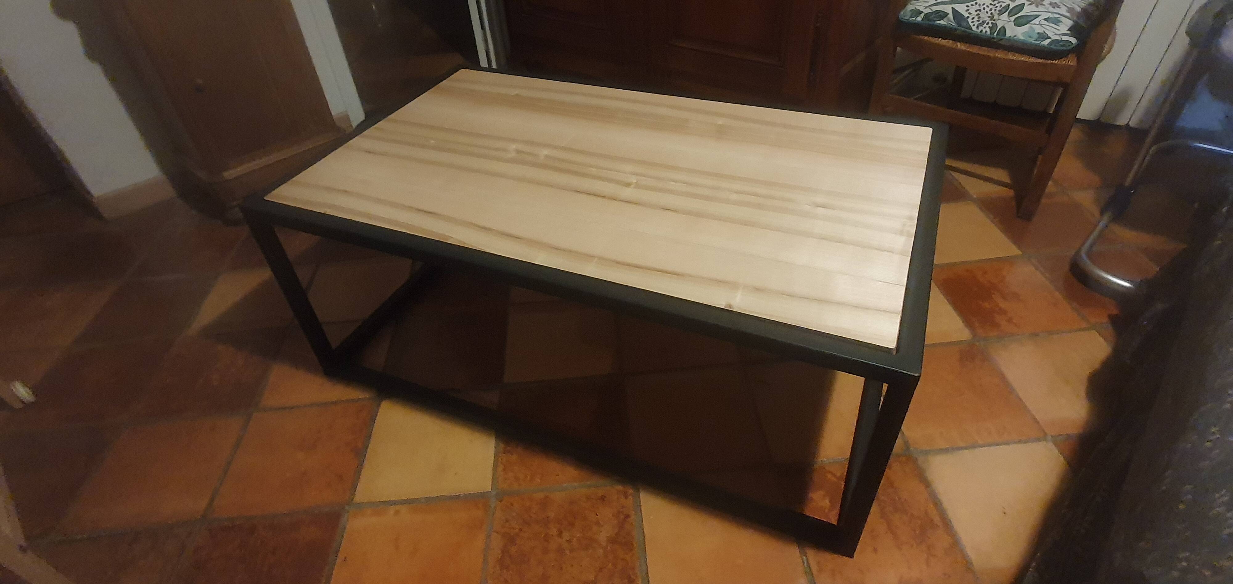 coffee table wood steel