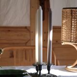 Three-flower pedestal 19th century candlestick