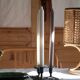 Three-flower pedestal 19th century candlestick
