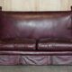 Victorian Knole canapé restored in leather with feather cushions.