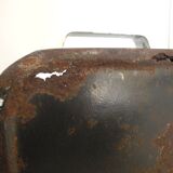 ancien seau à charbon tôle émaillée déco indus old enameled coal bucket