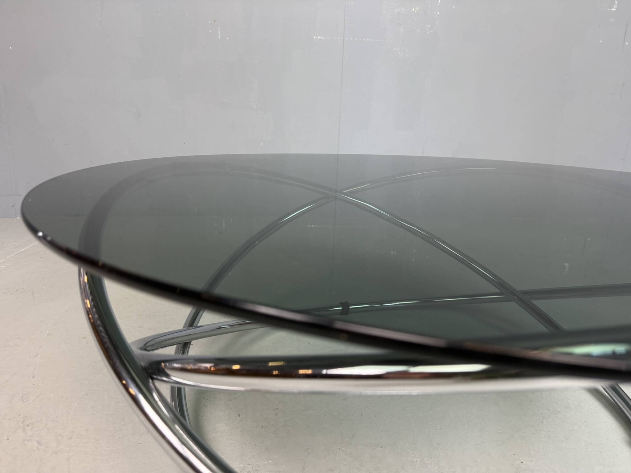 Mac chrome and smoked glass Coffee Table from Miniforms, Italy, 1970s