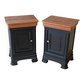 Pair of Louis Philippe style bedside tables.