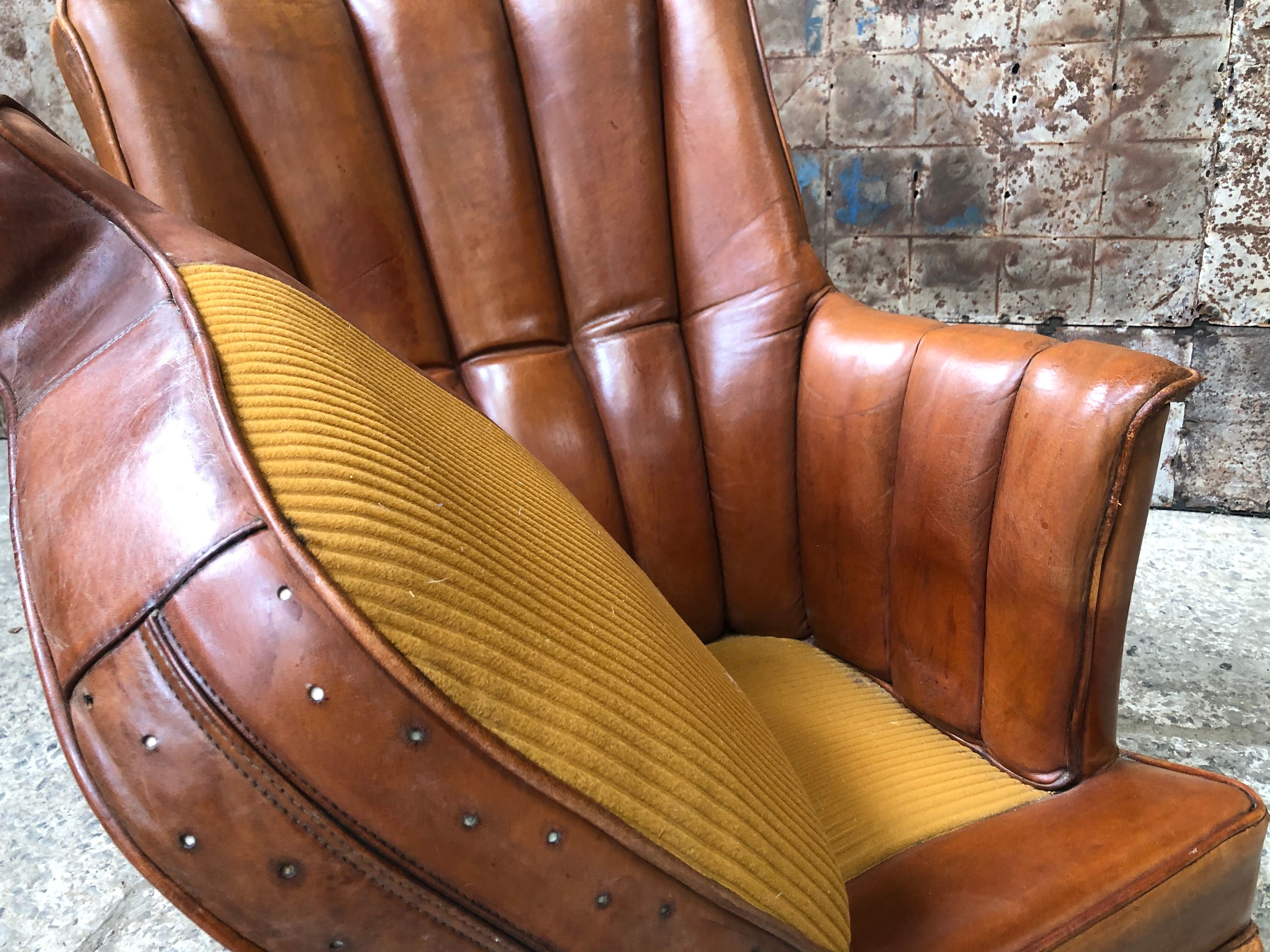 Leather club armchair