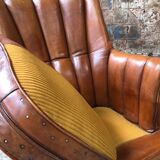 Leather club armchair