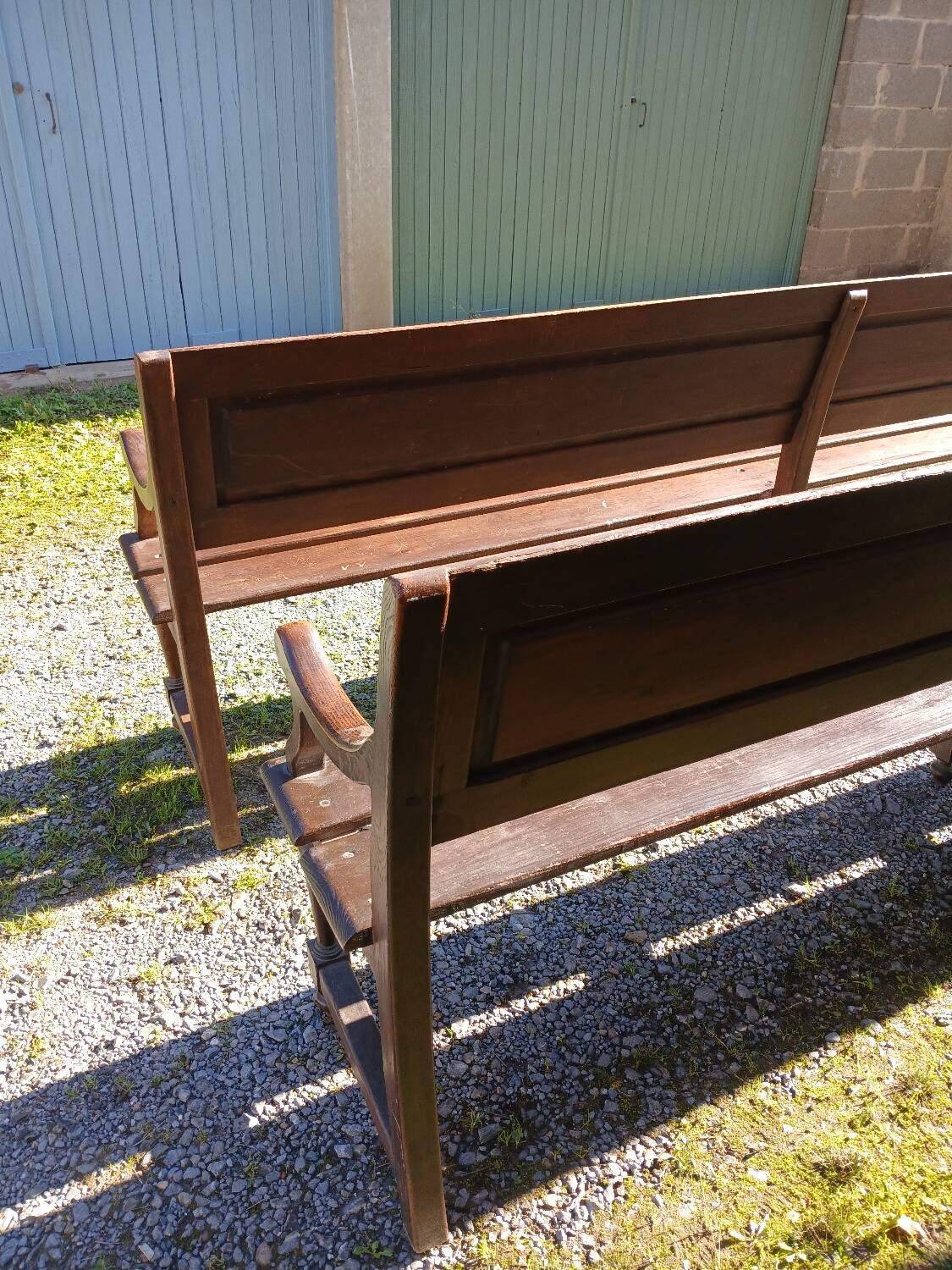 Pair of antique church pews