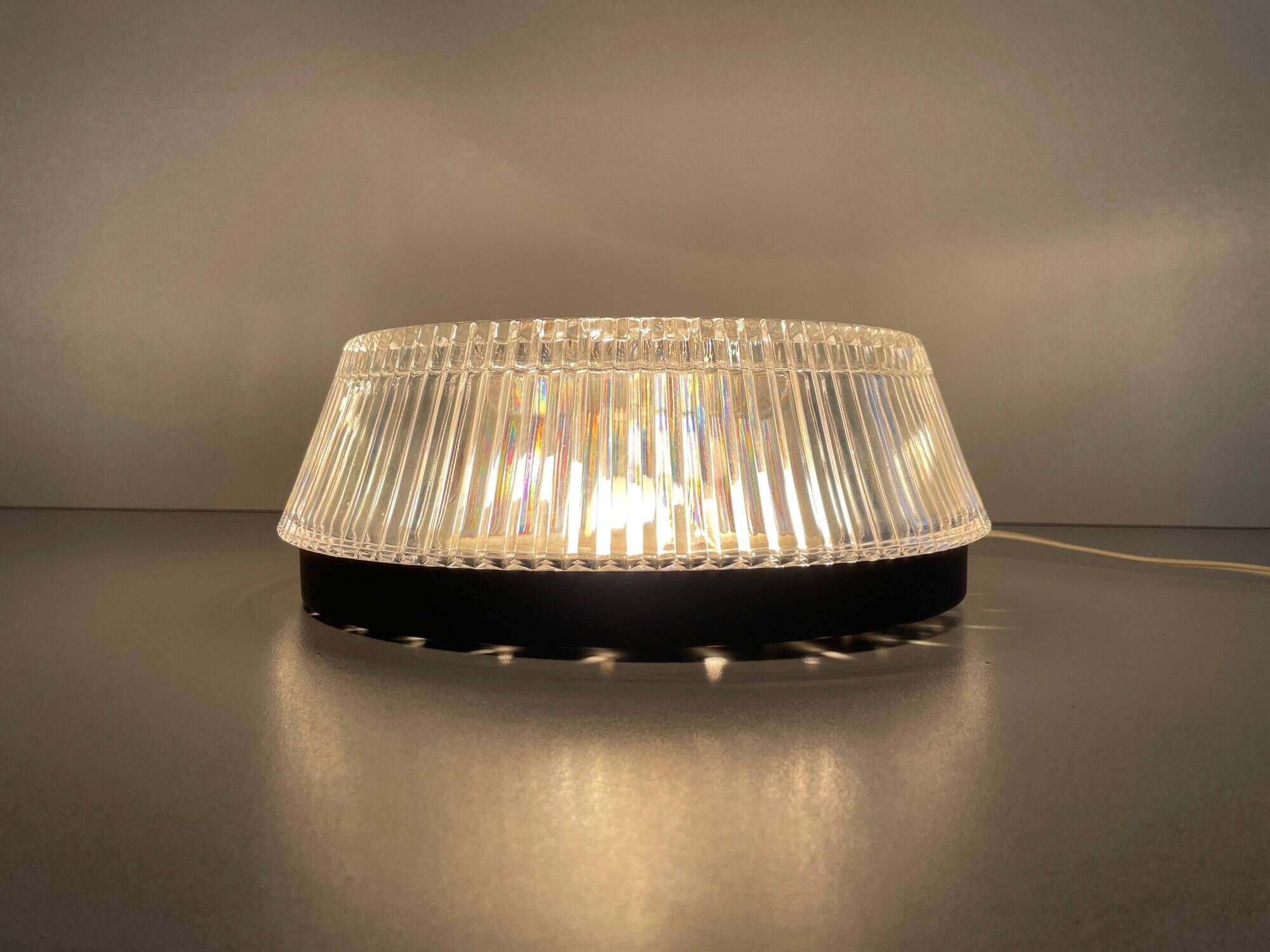 Flush mount crystal glass ceiling light from the mid-century, 1960s, Germany