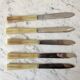 Set of 5 vintage 50s horn knives