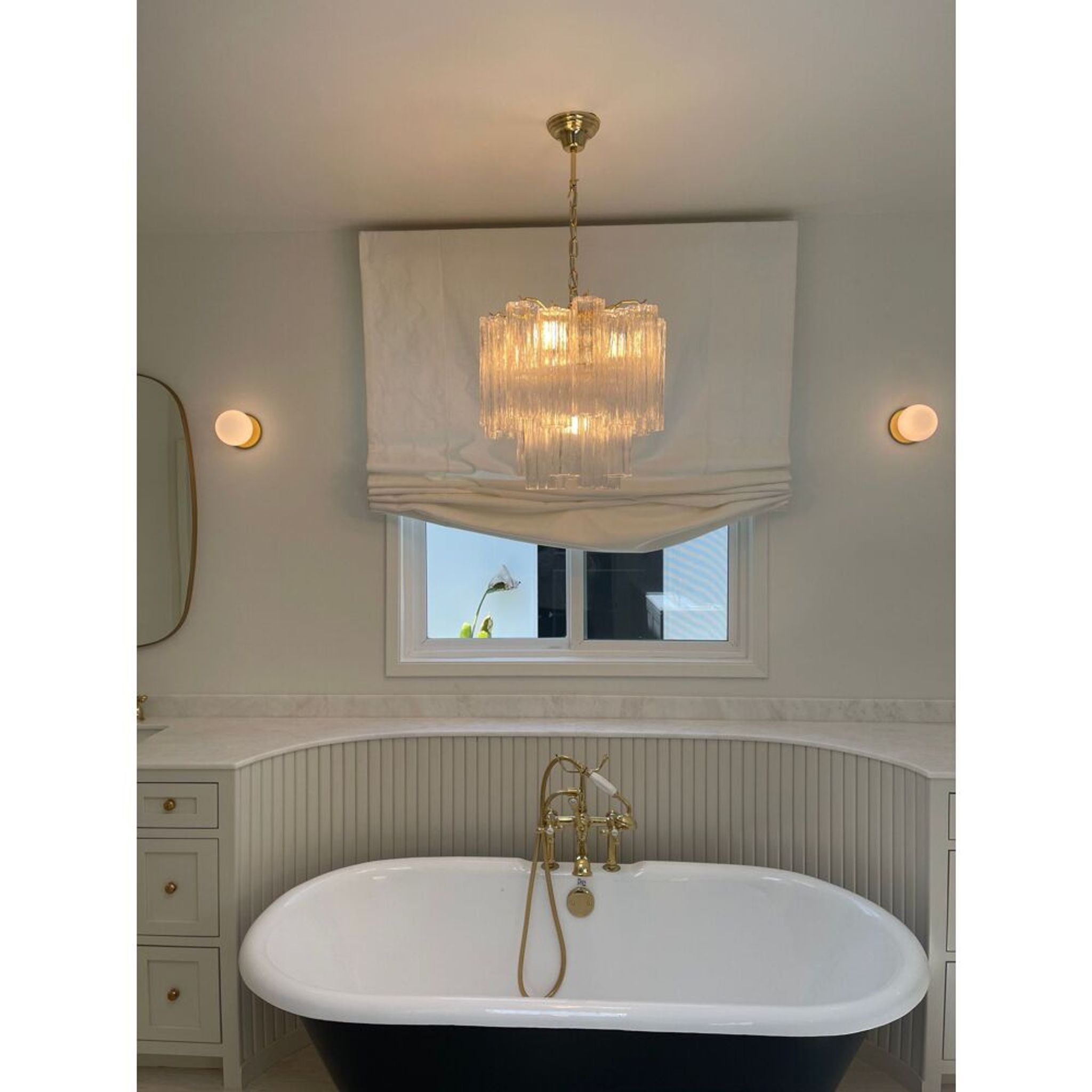 Lustre en verre de murano transparent « tronchi » d50
