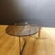 Coffee table in smoked glass and chrome by designer Paul Legeard, 70s
