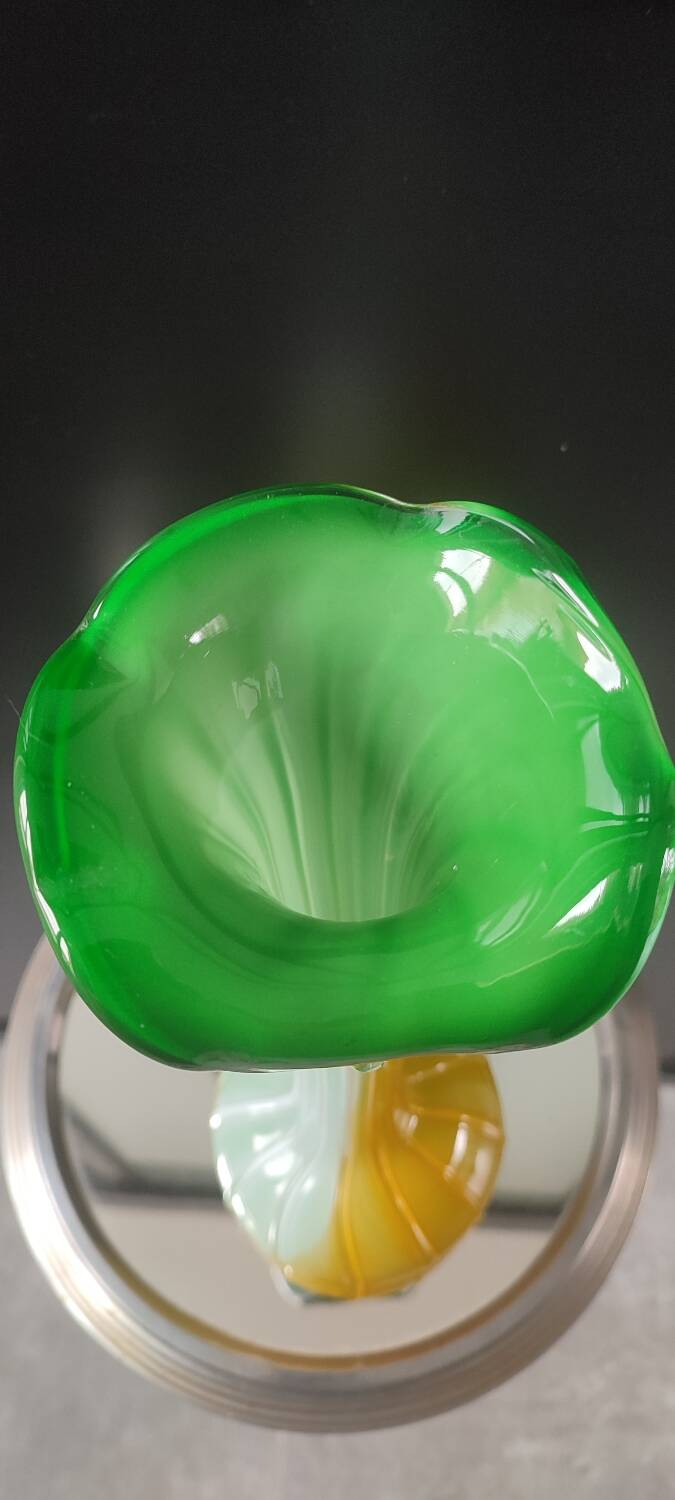 Large blown glass vase, artistic glassware from the 1970s.